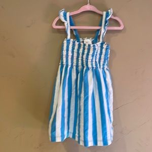 Hanna Andersson Blue and White Striped Smocked Dress